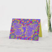 Vibrant Butterfly en Mod Flowers Birthday Kaart (Voorkant)