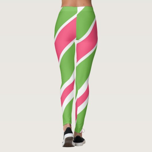 Vibrant Candy Stripe Abstract Leggings (Dos)