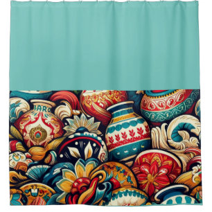 Vibrant Cantaro mexicain Design Douche rideau
