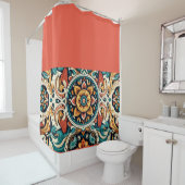 Vibrant Cantaro mexicain Design Douche rideau (En situation)
