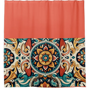Vibrant Cantaro mexicain Design Douche rideau
