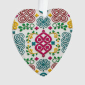 Vibrant Celtic Heart & Knot Floral Symphony Ornament (voorkant)