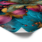 Vibrant Christmas Botanical Fantasy Pattern Perfect Poster (Hoek)