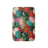 Vibrant Chrysanthemum Flowers Botanical Pattern Badmat (Voorkant Verticaal)