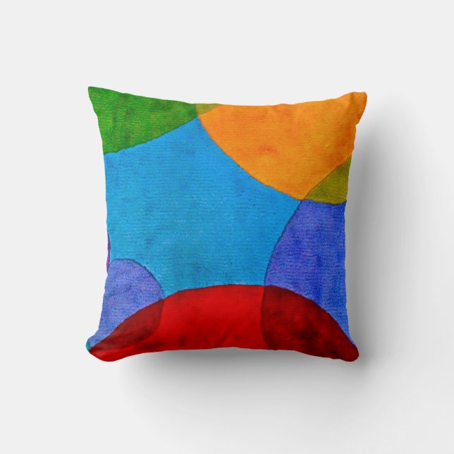 Vibrant Cirkel Patroon Primaire Colour Pillow Kussen (Voorkant)