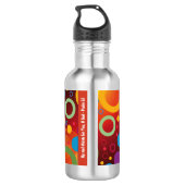 Vibrant Cirkels Ringen Retro SCRIPTURE gepersonali Waterfles (Achterkant)