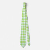 Vibrant Citrus Green Modern Bold Gingham Check Stropdas (Voorkant)