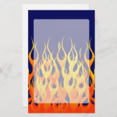 Vibrant Classic Racing Flames op Navy Blue Briefpapier (Voorkant / Achterkant)