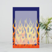 Vibrant Classic Racing Flames op Navy Blue Briefpapier (Staand voorkant)