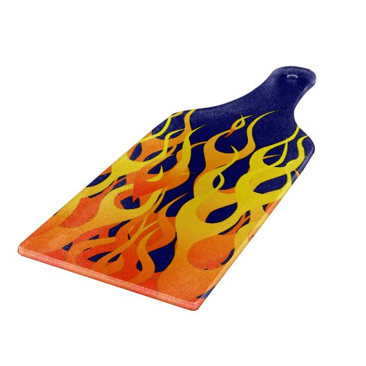 Vibrant Classic Racing Flames op Navy Blue Snijplank (Hoek)
