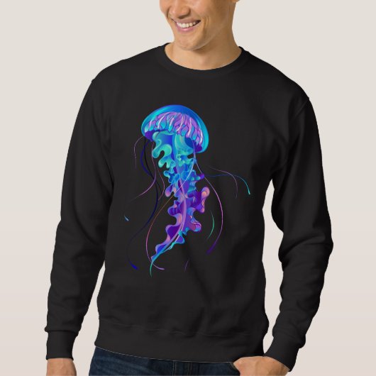 Vibrant Color Glowing Jellyfish Trui (Voorkant)
