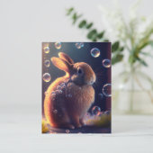 Vibrant Colorful Bubble Bunny Rabbit Briefkaart (Staand voorkant)