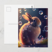 Vibrant Colorful Bubble Bunny Rabbit Briefkaart (Voorkant / Achterkant)