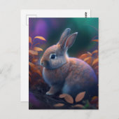 Vibrant Colorful Rabbit Briefkaart (Voorkant / Achterkant)