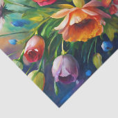 Vibrant Colorful Spring Flowers Decoupage Tissuepapier (Detail)