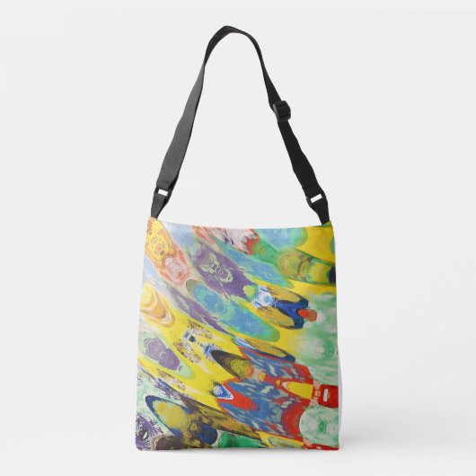 Vibrant Colorful Waves Crossbody Tas (Achterkant)