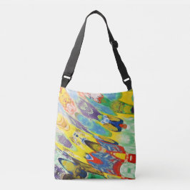 Vibrant Colorful Waves Crossbody Tas