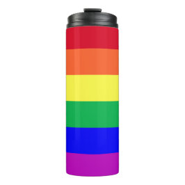 Vibrant Colors LGBTQIA Pride Classic Rainbow Flag Thermosbeker