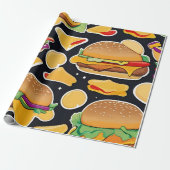 Vibrant Colourful Cheeseburgers Cadeaupapier (Uitgerold)