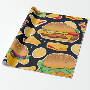 Vibrant Colourful Cheeseburgers Cadeaupapier