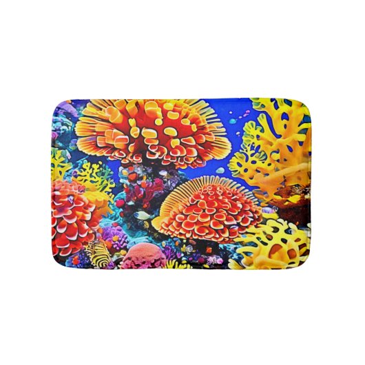 Vibrant Coral Reef Sea Wonder Art Badmat (Voorkant)