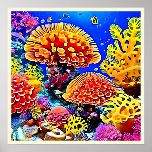 Vibrant Coral Reef Sea Wonder Art Poster (Voorkant)