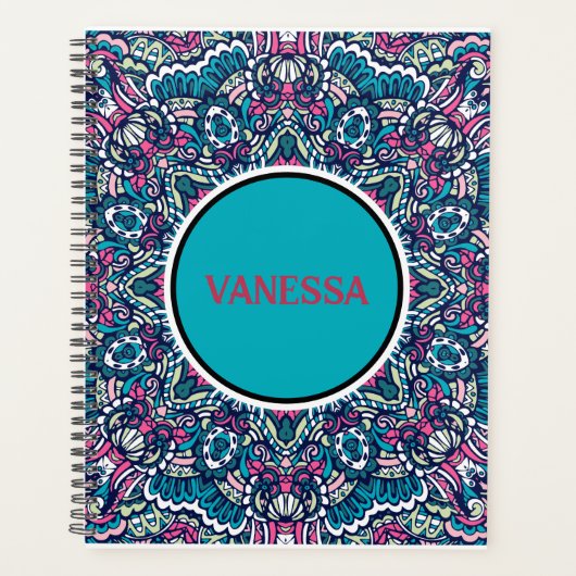 Vibrant couleur Mandala Motif Boho Hippie Imprimer (Devant)