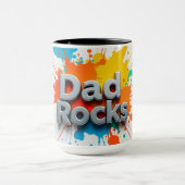 Vibrant Dad Rocks Splash Coffee Mug | Customizable (Centre)