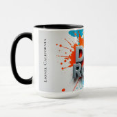 Vibrant Dad Rocks Splash Coffee Mug | Customizable Mok (Links)