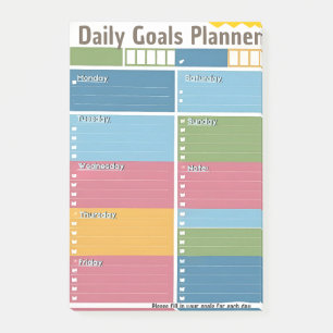 Vibrant Daily Goal Planner Post merkt op Post-it® Notes