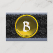 VIBRANT DAMASK MEMORY MONOGRAM geel Visitekaartje (Achterkant)