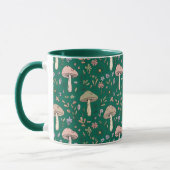 Vibrant Deep Emerald Fungi Seamless Pattern Luxury Mok (Links)