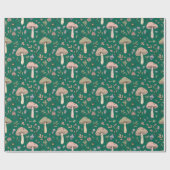 Vibrant Deep Emerald Green Fungi Seamless Pattern Cadeaupapier (Vlak)