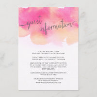 Vibrant Dreams Gasteninformatie Kaart / Roze Peach