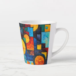 Vibrant Dreams Geometry – Bold Modern Abstract Art Latte Mok