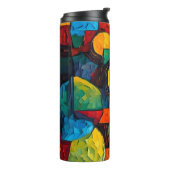 Vibrant Dreams Geometry – Bold Modern Abstract Art Thermosbeker (Gedraaid links)