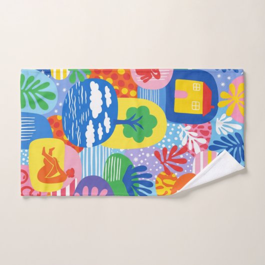 Vibrant Dreamscape: Whimsical Abstract World (Serviette à main)