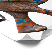 Vibrant Elephant – Abstracte kleurrijke kunst Poster (Hoek)