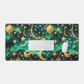 Vibrant Emerald Celestial Moon for Creative Bureaumat (Keyboard & Muis)