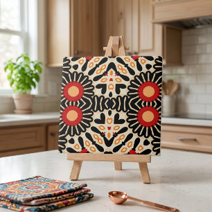 Vibrant Etnisch Arabesque Bohemian Mosaic Patroon Tegeltje