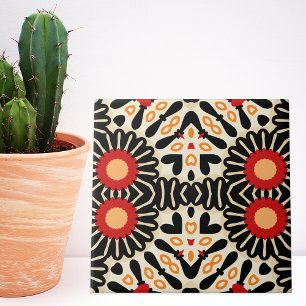 Vibrant Etnisch Arabesque Bohemian Mosaic Patroon Tegeltje