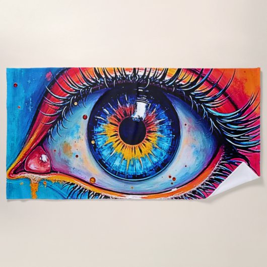 Vibrant Eye Soulful Vision Design Strandlaken (Voorkant)