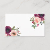 Vibrant Feminine Floral Waterverf Visitekaartje (Achterkant)