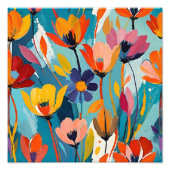 Vibrant Floral Abstract Foto Afdruk (Voorkant)