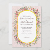 Vibrant Floral Arch Gold Frame Wedding Invitation Kaart (Voorkant)