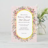 Vibrant Floral Arch Gold Frame Wedding Invitation Kaart (Staand voorkant)