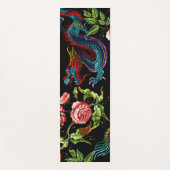Vibrant Floral Asian Dragon Yogamat (Voorkant)