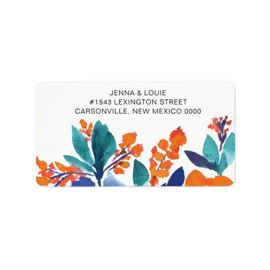 Vibrant Floral Blossom Address Label (Voorkant)