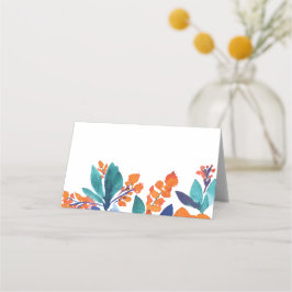 Vibrant Floral Blossom Place Card