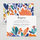 Vibrant Floral Blossom Reception Kaart (Voorkant / Achterkant)